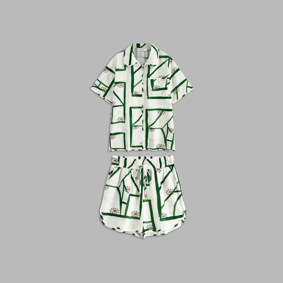 Commense print drawstring short set - Picture 4 of 9